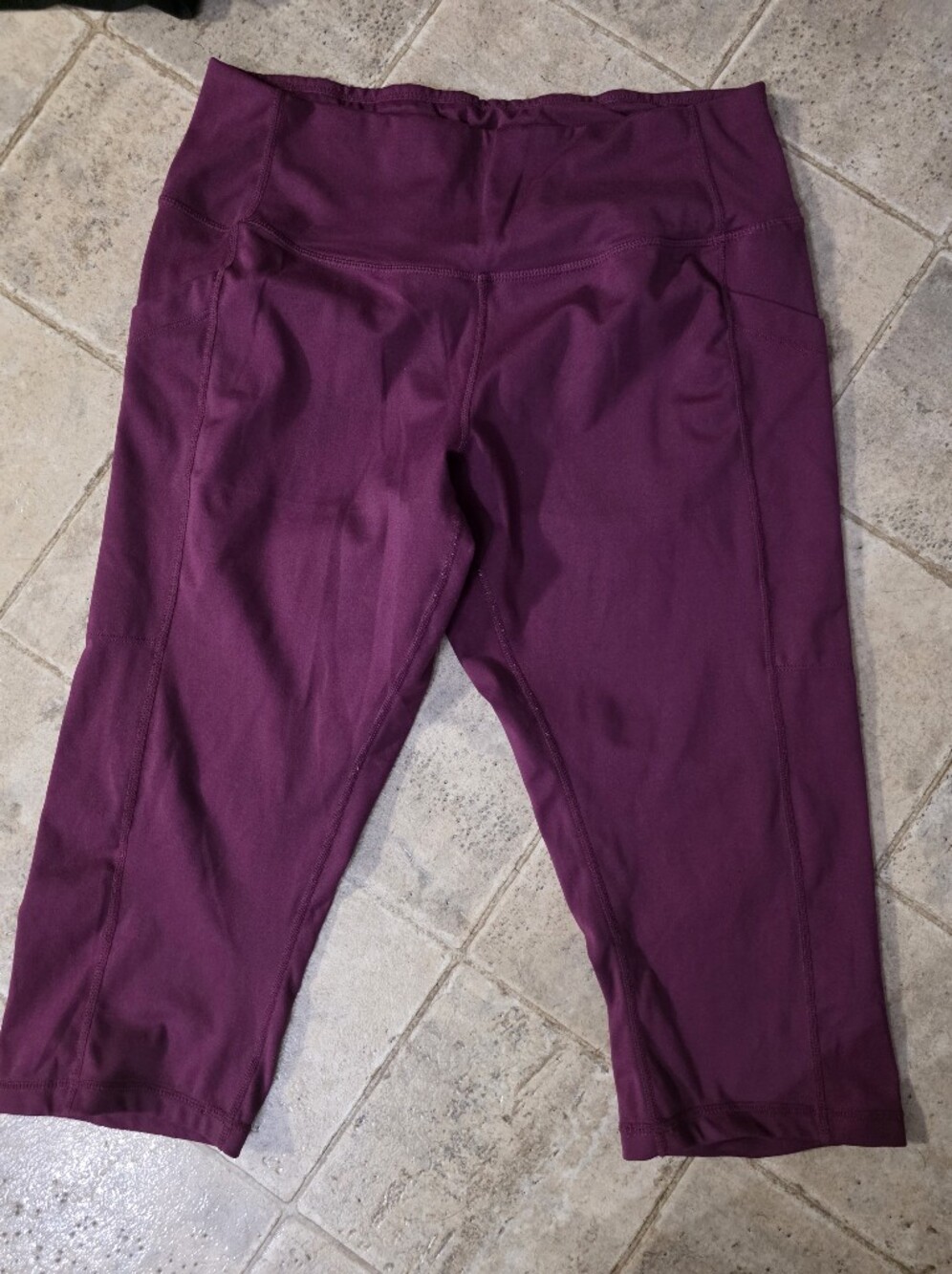 Large Plum Athletic Leggings And Sporty women's Shorts